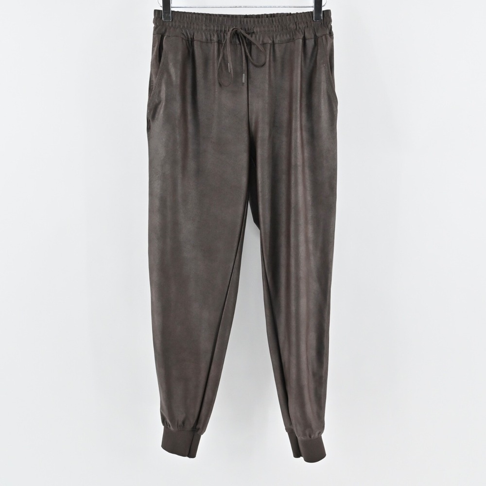 MAISON D AMELIE Pants Womens Sz S Brown Faux Leather High Rise Drawstring Jogger